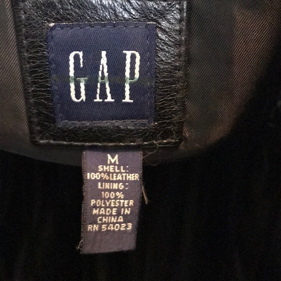 GAP Black Leather 4-Button Blazer Size M - Picture 5 of 8
